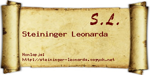 Steininger Leonarda névjegykártya